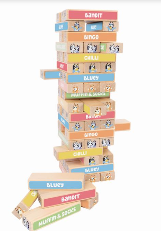 Bluey Wooden Tumbling Tower Games