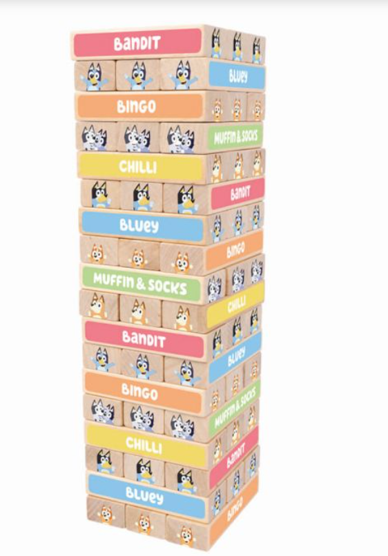 Bluey Wooden Tumbling Tower Games