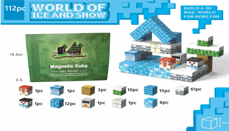 Magnetic Building Blocks 112pc Winter