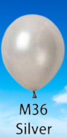 Balloons Biodegradable 12" Metallic/Pearl 10 Pack Silver M36 balloon