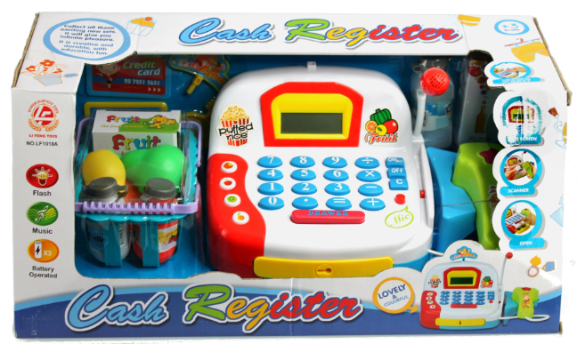 Electronic Supermarket Cash Register and Scanner Pretend Food Play