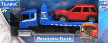 Recovery Truck & Car Set Blue vehicle