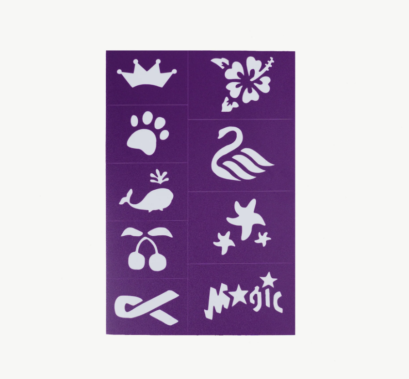 Oh Flossy Reusable Adhesive Face Paint & Makeup Stencils
