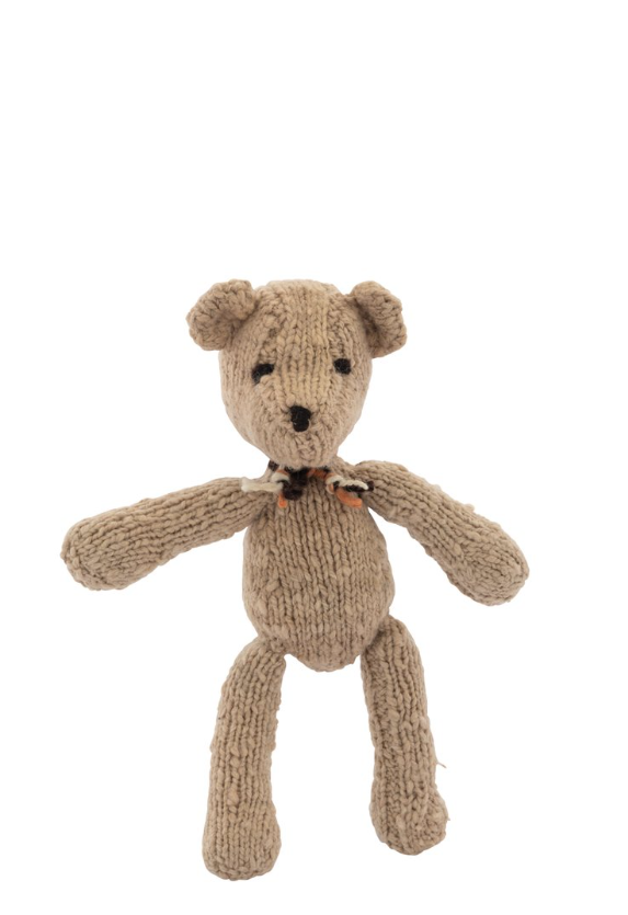 Kenana Knitters Ditsy Bear Large 28cm Latte Plush Toys