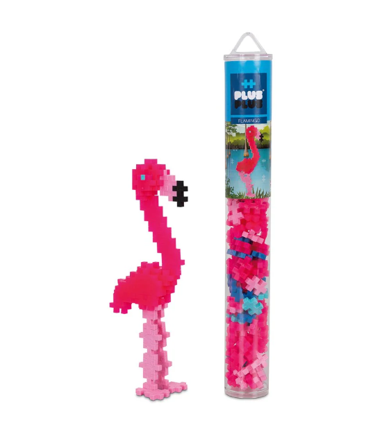 Plus-Plus 100pc Tubes Assorted Flamingo Construction