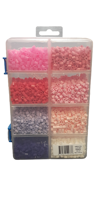 Iron Me Beads Mixed Colour Boxes - 2000pc Pink Purple Art & Craft