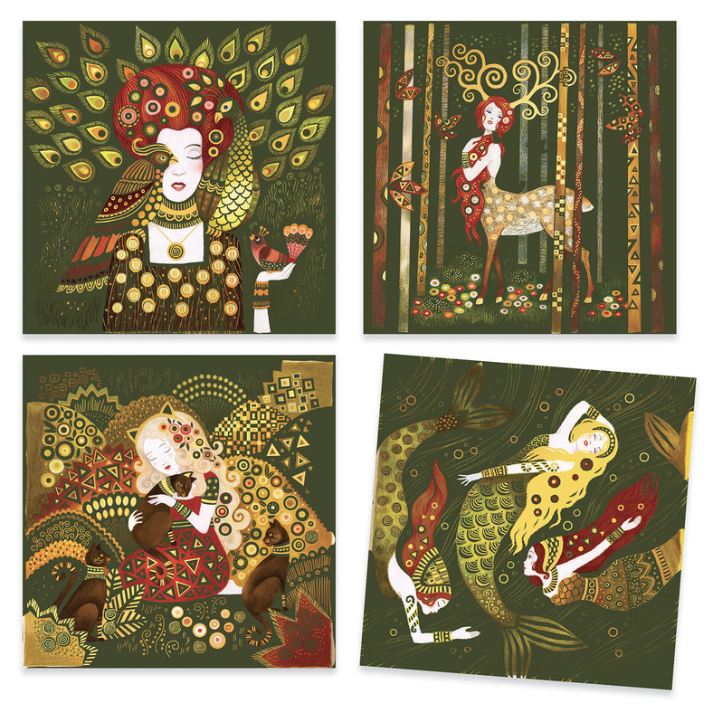 Djeco Scratch Cards Inspired by Gustav Klimt Art & Craft