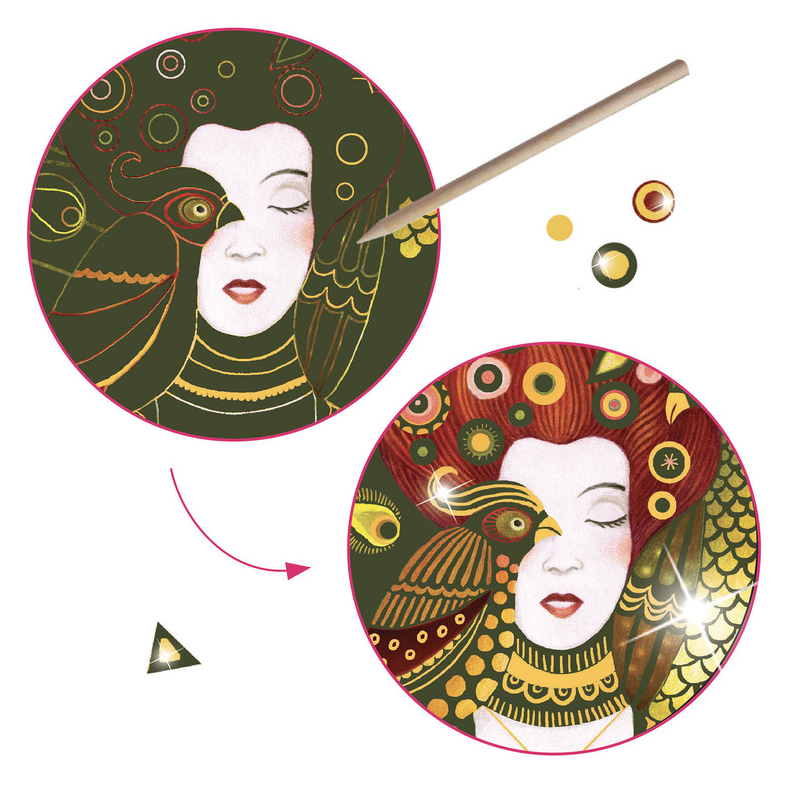 Djeco Scratch Cards Inspired by Gustav Klimt Art & Craft