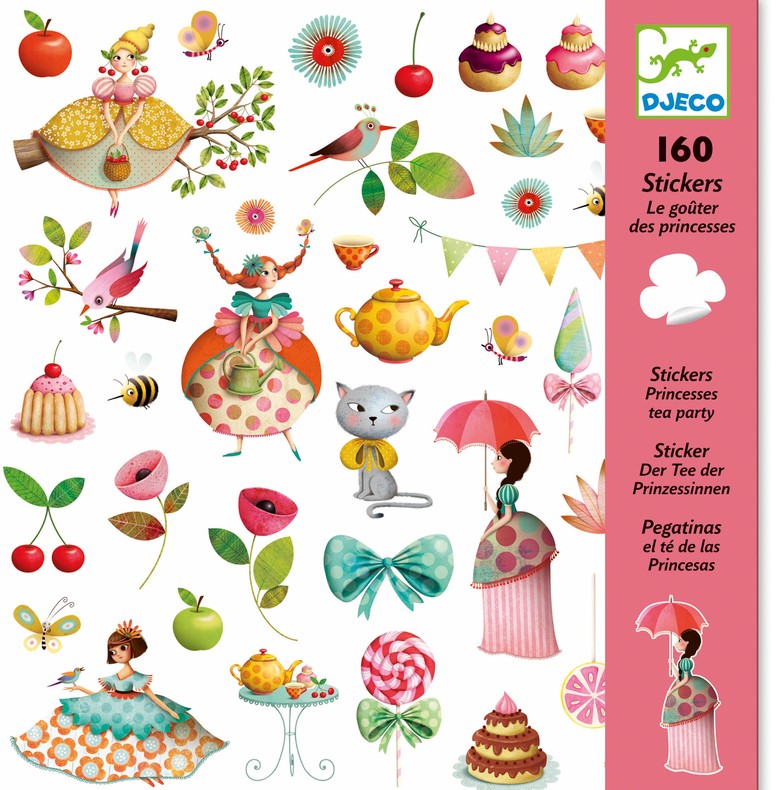 Djeco Stickers 160pc - Princess Tea Party