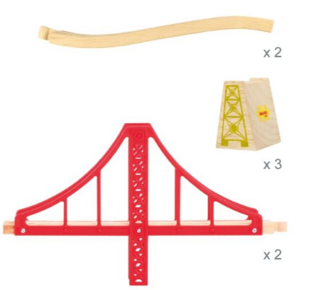 Bigjigs Toys Rail Double Suspension Bridge Train