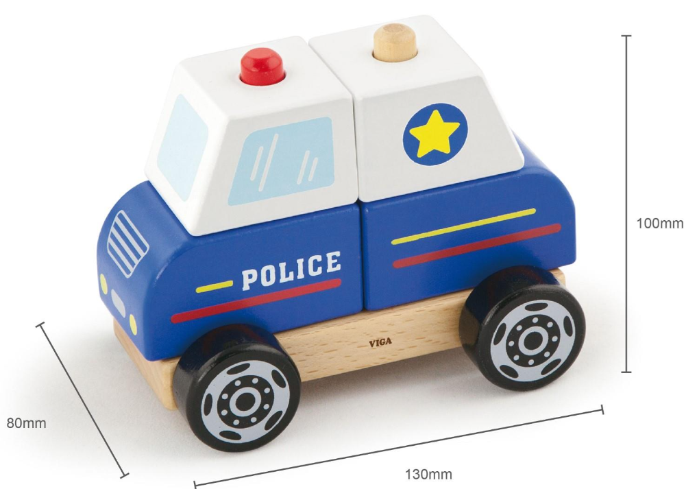Viga Stacking Police Car – The Spinning Top Toy Store