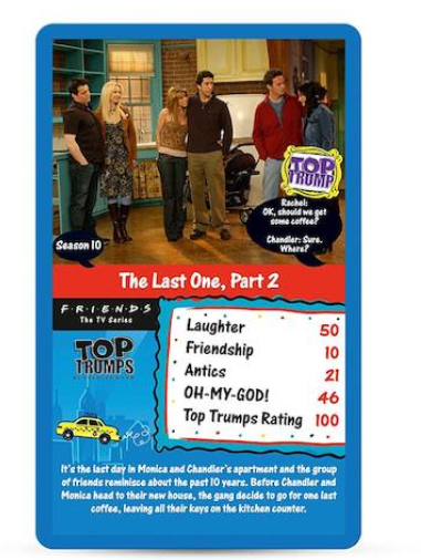 Top Trumps Card Game Friends 30 Top Moments Games