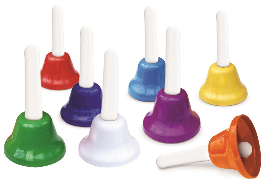 Hand Bell Set 8pc with Plastic Handles
