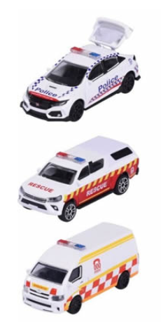 Majorette Australian Triple 0 3 Car Set Transport