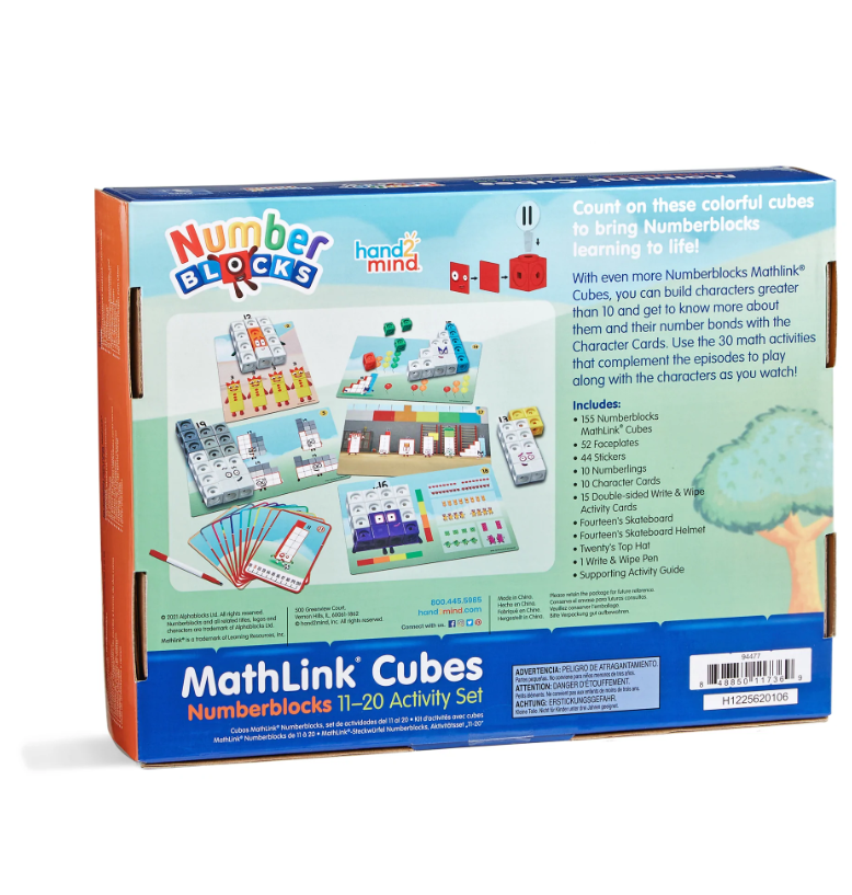 Numberblocks Math Link Cubes 11-20 Activity Set Learning Aid