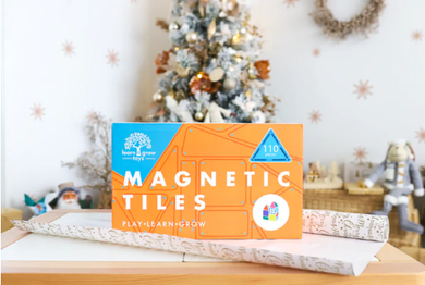 Learn & Grow Toys Magnetic Tiles 110pc Pack Construction