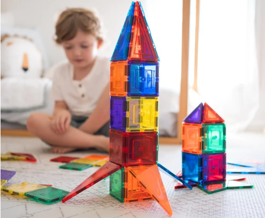 Learn & Grow Toys Magnetic Tiles 110pc Pack Construction