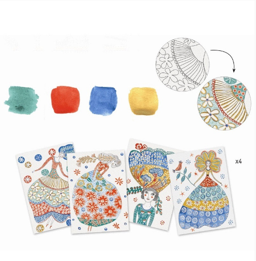 Magic Watercolours Romantic Flowers - Djeco Art and Craft