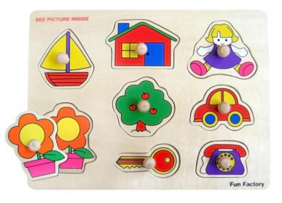 Fun Factory Wooden Puzzle with Knobs - House/Boat