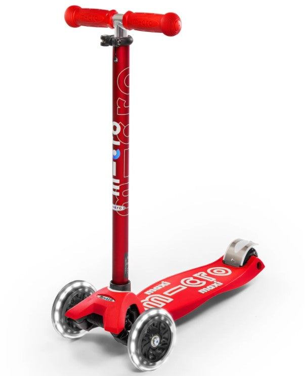 Micro Scooter Maxi Deluxe LED Red Ride On Scooter