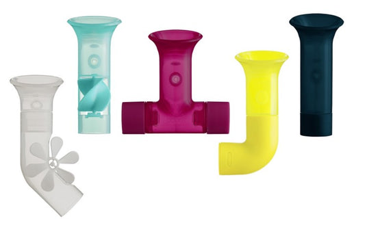 Boon Pipes Building Bath Toy Navy Yellow Bath Toys