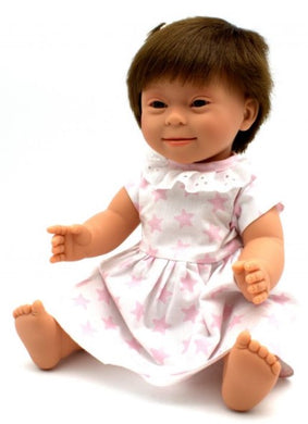 Down Syndrome Doll Brunette 38cm Dressed - Tyber Doll