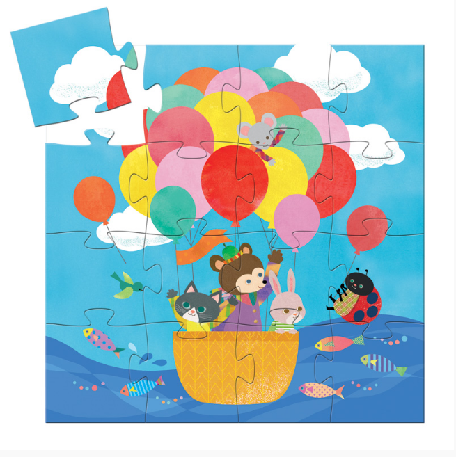 Djeco Hot Air Balloon 16pc Silhouette Puzzle Puzzle