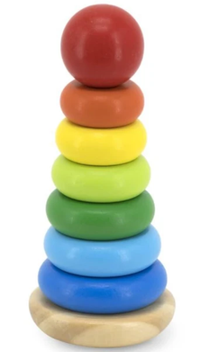 Fun Factory Wooden Rainbow Stacker Learning Aid