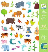 Load image into Gallery viewer, Djeco Stickers Animals 160pc
