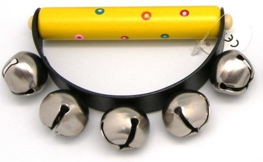 Kaper Kidz Patterned Hand Cluster Bell Yellow Baby Toy