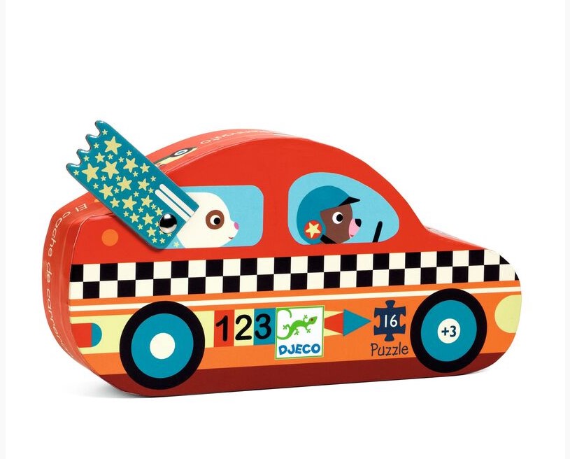 Djeco the Racing Car 16pc Silhouette Puzzle Puzzle
