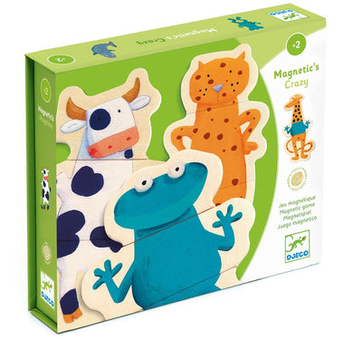 Djeco Wooden Magnetic Crazy Animals Set Learning Aid