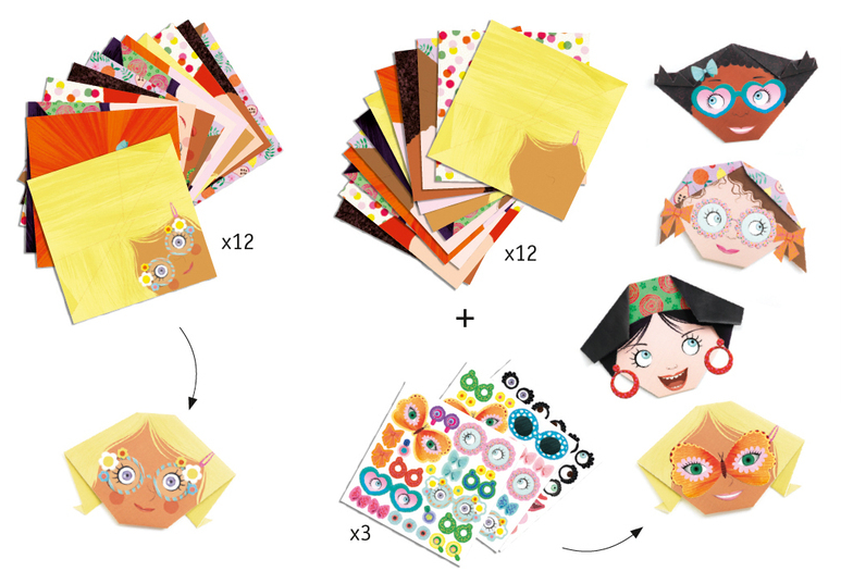 Origami Pretty Faces - Djeco Art and Craft