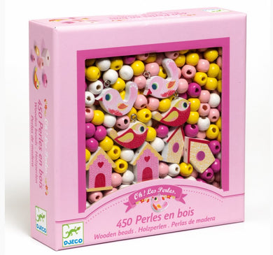 Djeco Wooden Beads Birds 450pc Art & Craft