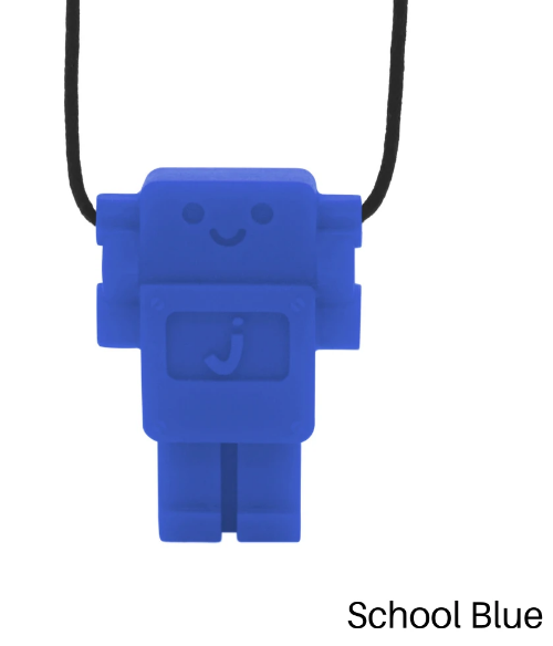 Jellystone Designs Chew Pendant Robot School Blue Sensory