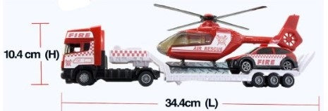 Emergency Transporter with Helicopter & Car Police & Fire Transport