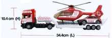 Load image into Gallery viewer, Emergency Transporter with Helicopter &amp; Car  Police &amp; Fire
