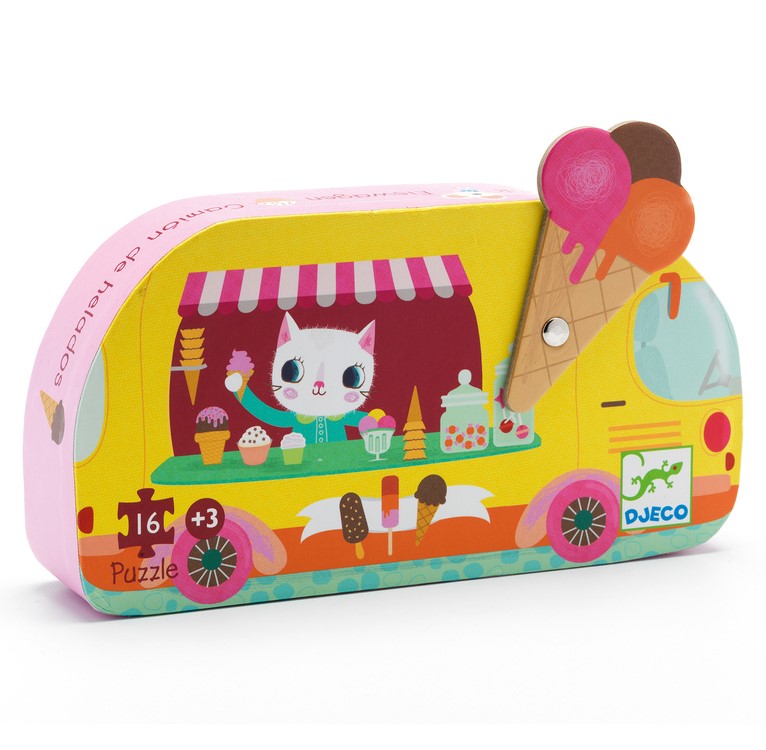 Djeco Ice Cream Truck 16pc Silhouette Puzzle Puzzle