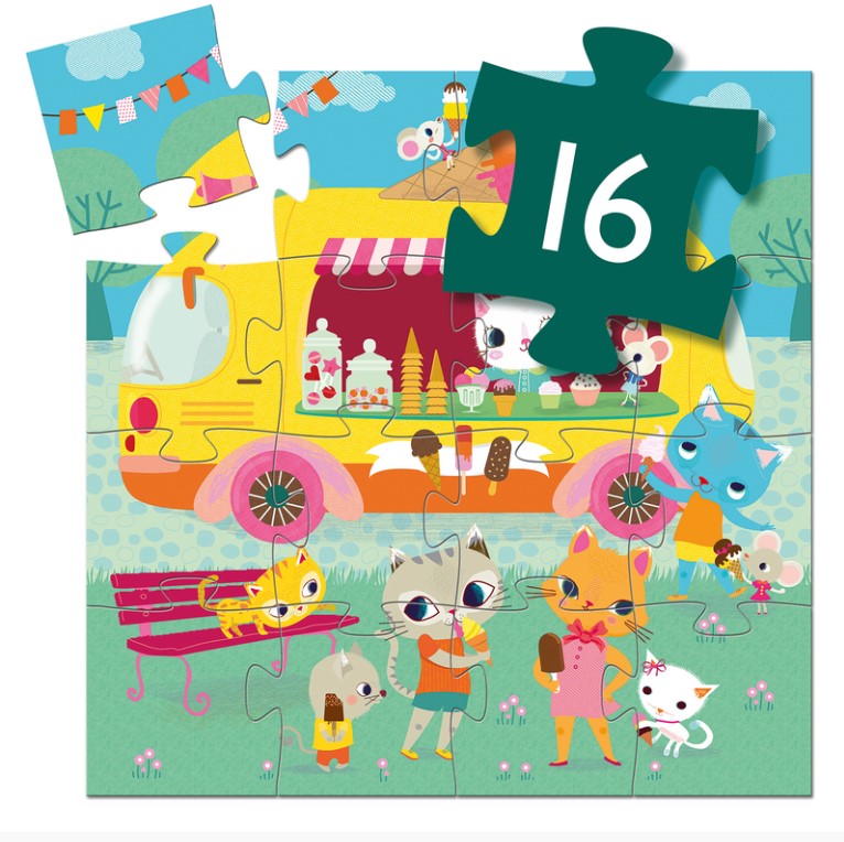 Djeco Ice Cream Truck 16pc Silhouette Puzzle Puzzle