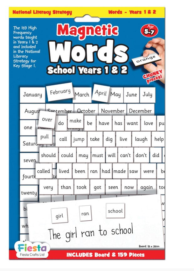 Fiesta Crafts Magnetic Words School Years 1 & 2 Learning Aid
