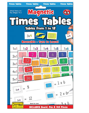 Fiesta Crafts MAgnetic Times Tables from 1 to 12 Learning Aid