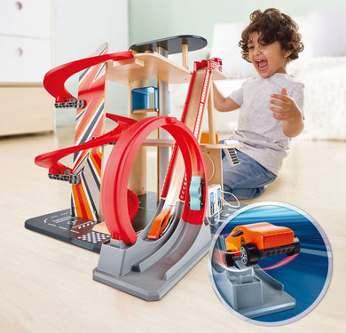Hape Gearhead Stunt Garage Social Play