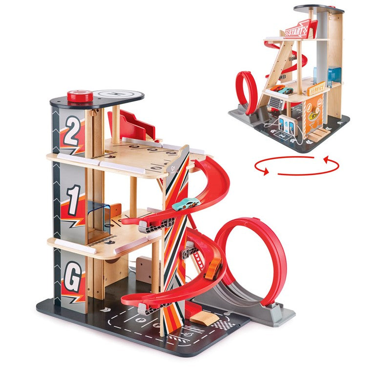 Hape Gearhead Stunt Garage Social Play