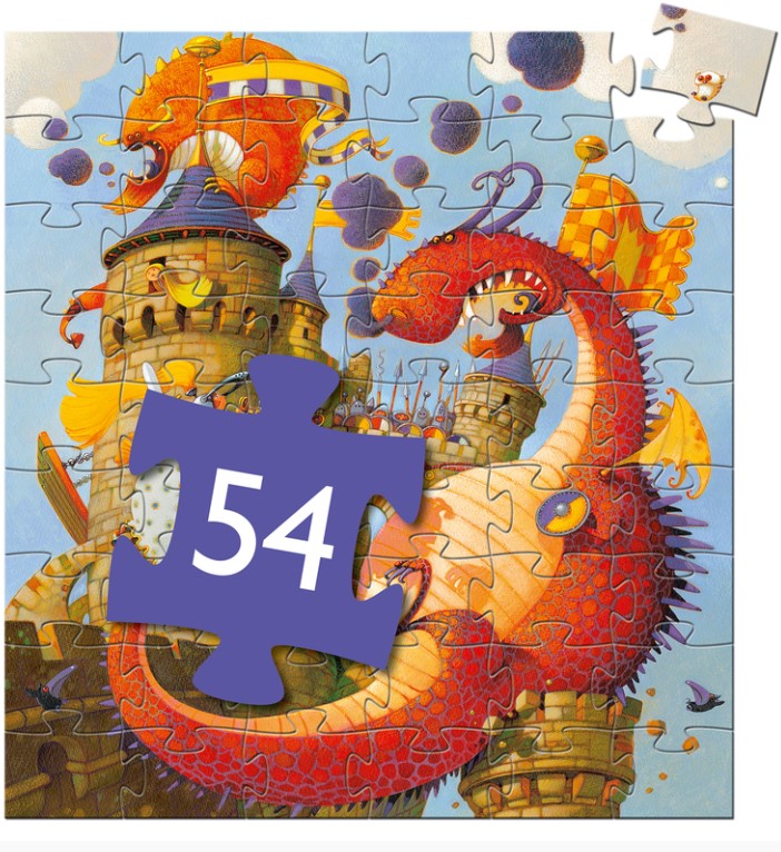 Djeco Valiant and the Dragon 54pc Silhouette Puzzle Puzzle