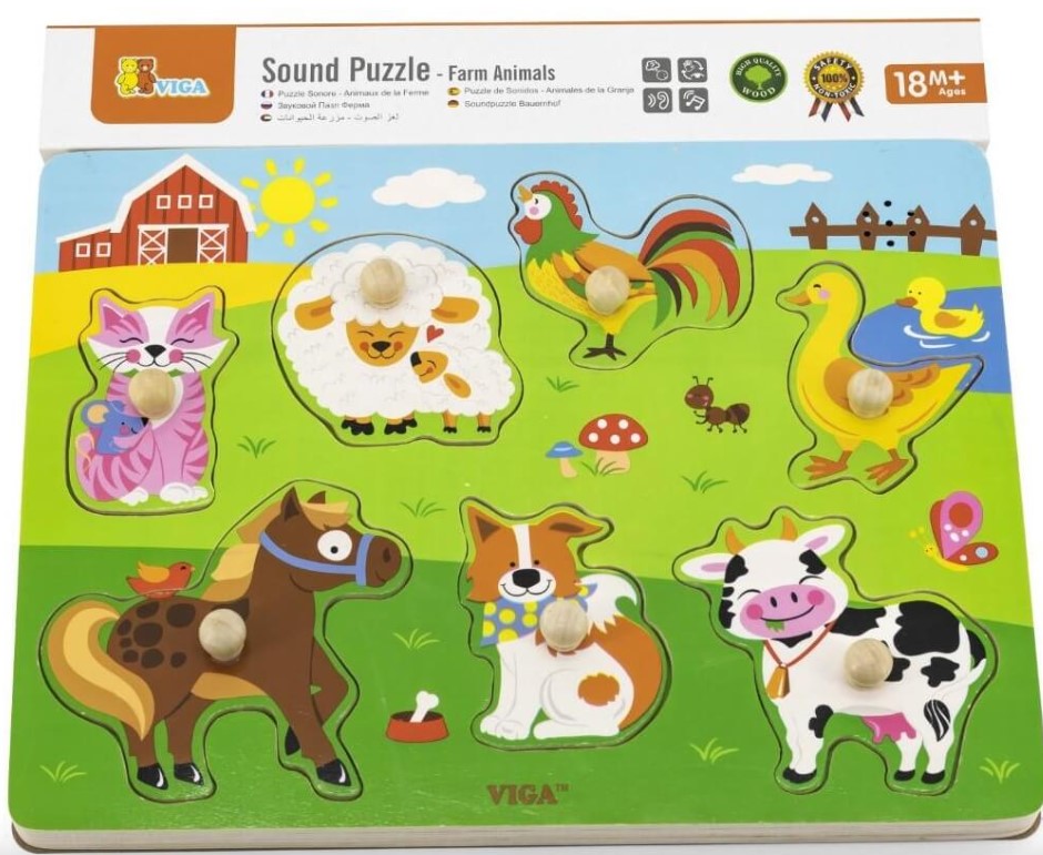 Viga Sound Puzzle - Farm Animals puzzles