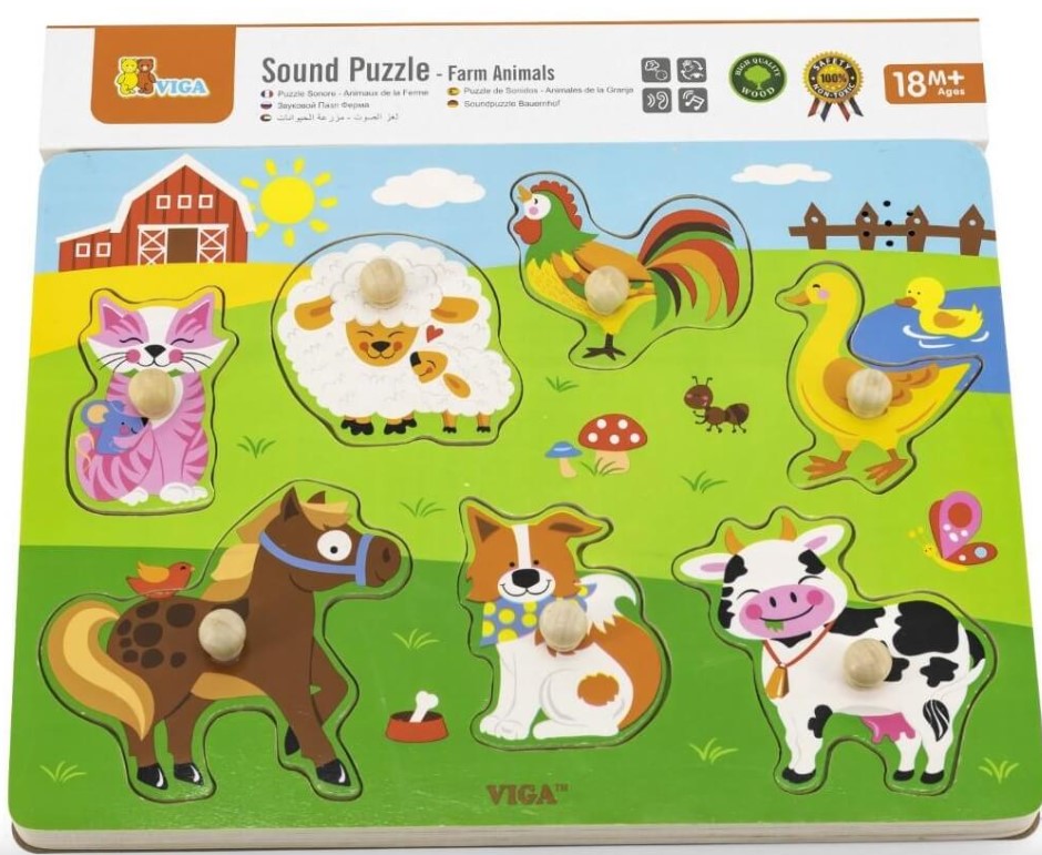 Viga Sound Puzzle - Farm Animals