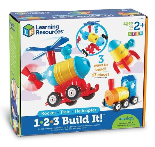 Learning Resources 1 2 3 Build It Rocket, Train, Helicopter Construction