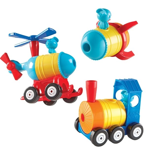 Learning Resources 1 2 3 Build It Rocket, Train, Helicopter Construction