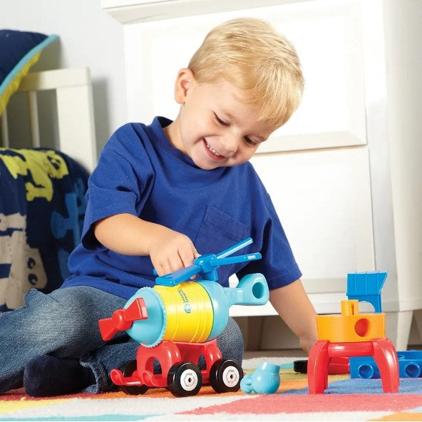 Learning Resources 1 2 3 Build It Rocket, Train, Helicopter Construction