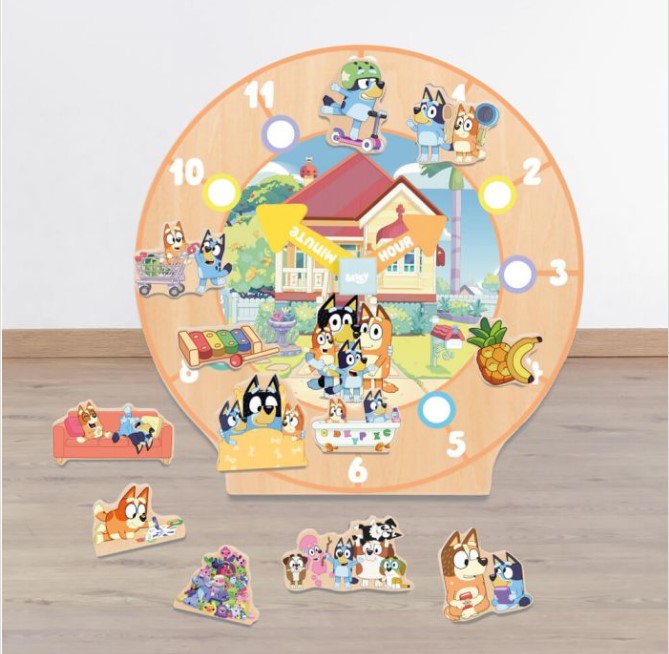 Bluey Wooden Routine Clock Learning Aid